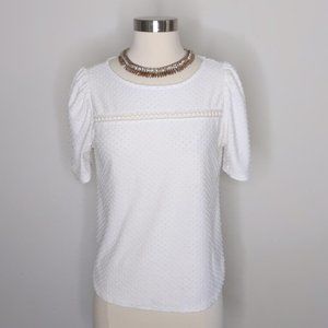 White Swiss Dot Top (M)